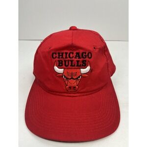 Vintage CHICAGO BULLS Snapback Hat ALL RED The G Cap Mascot